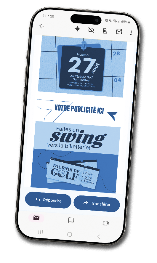Infolettre CCIVS sur téléphone