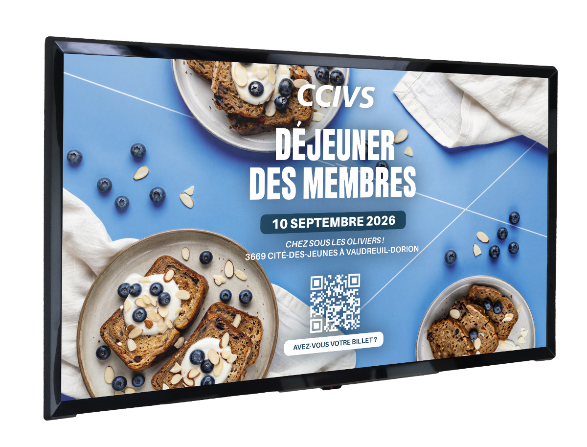 Écran d'affichage au point de service SAAQ